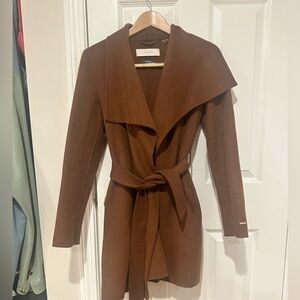 Tahari Chocolate Belted Coat
